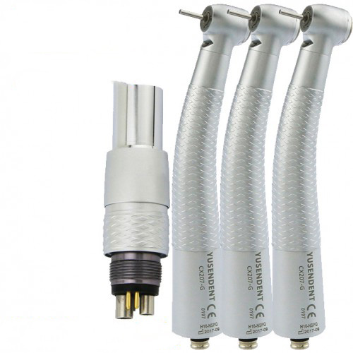 YUSENDENT® CX207-GN-PQ Professional Dental Fiber-Optic Turbine Handpiece, Compatible with NSK image 2