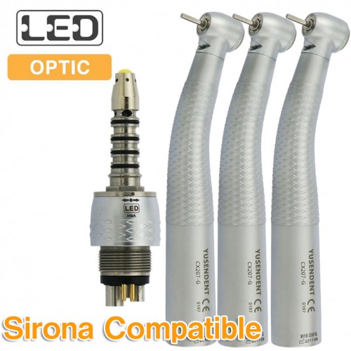 YUSENDENT® CX207-GS-PQ Professional Dental Fiber-Optic Turbine Handpiece, Compatible with Sirona image 1
