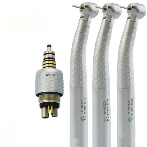 YUSENDENT® CX207-GW-PQ Professional Dental Fiber-Optic Turbine Handpiece, Compatible with W&H image 2