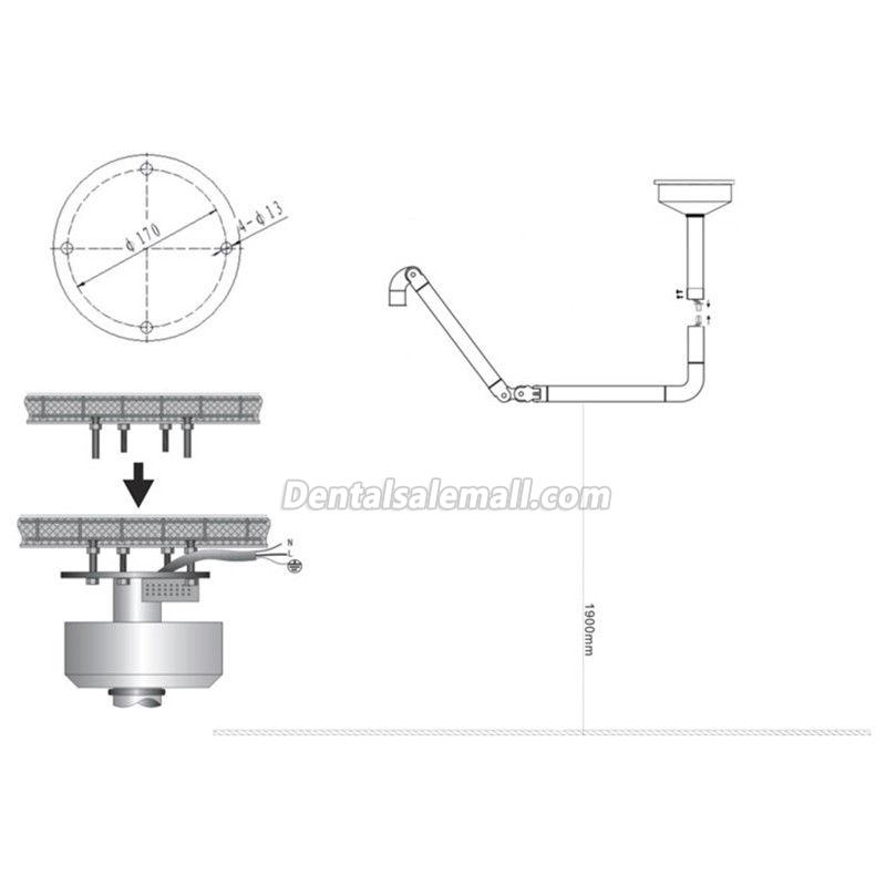 KWS 36W Ceiling Mounted Professional Dental LED Light Oral Operatory Lamp Exam Surgical Light KD-2012D-3C image 13