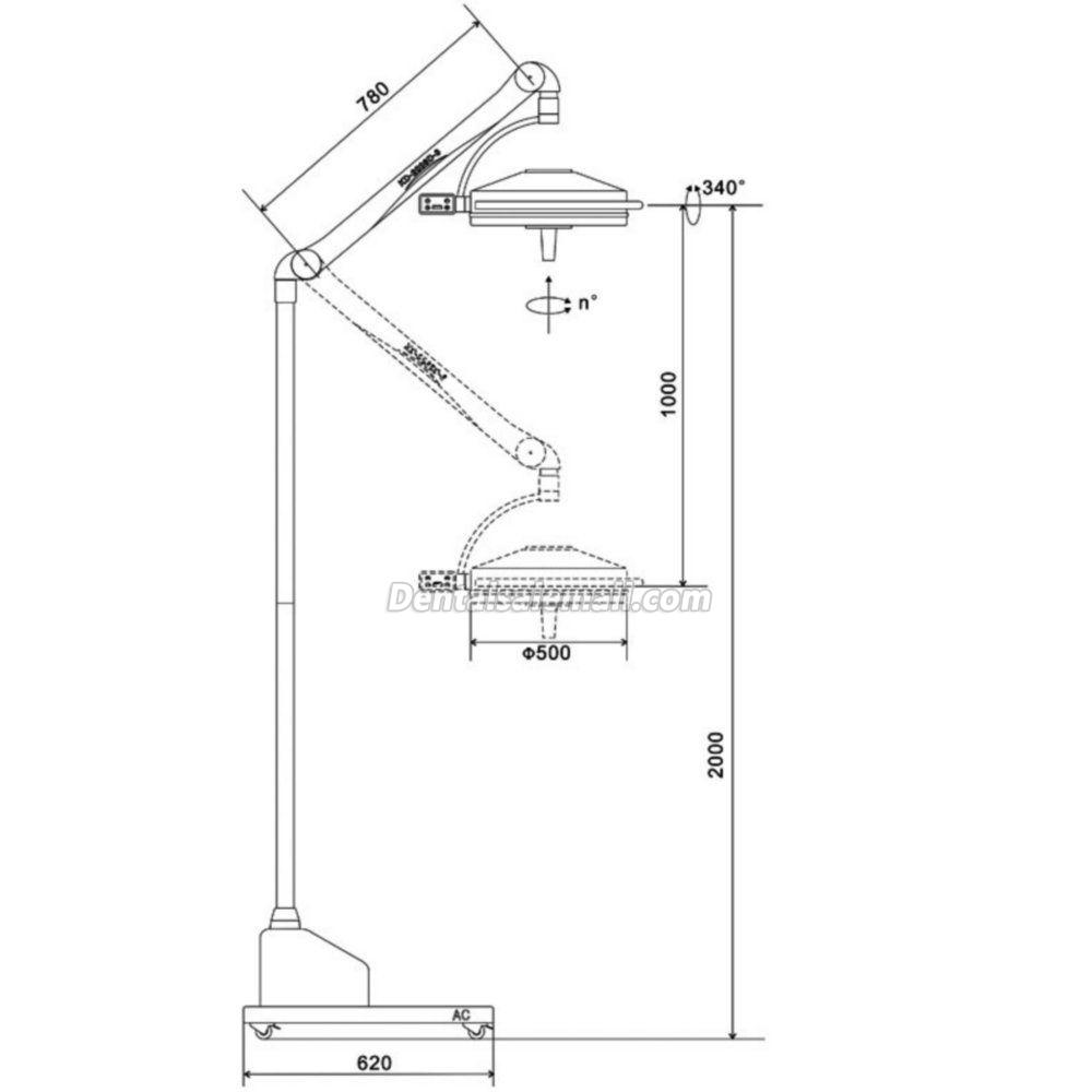 KWS KD-2036D-3 108W Mobile Stand LED Surgical Light Exam Lamp Operatory Light for Professional Use image 7