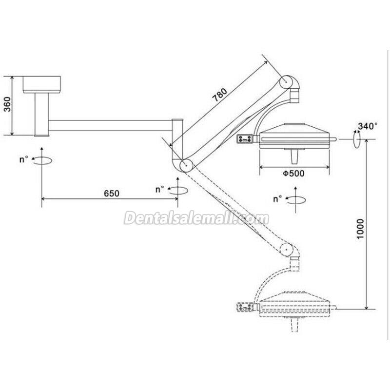 KWS KD-2036D-2 108W Ceiling-Mounted Surgical Light Exam Lamp Surgical Examination Light for Professional Use image 4