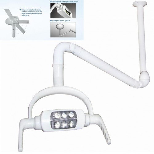 Ceiling-Mounted Professional Dental Oral Light Lamp Operating Lamp 6 LED Lens with Arm image 1