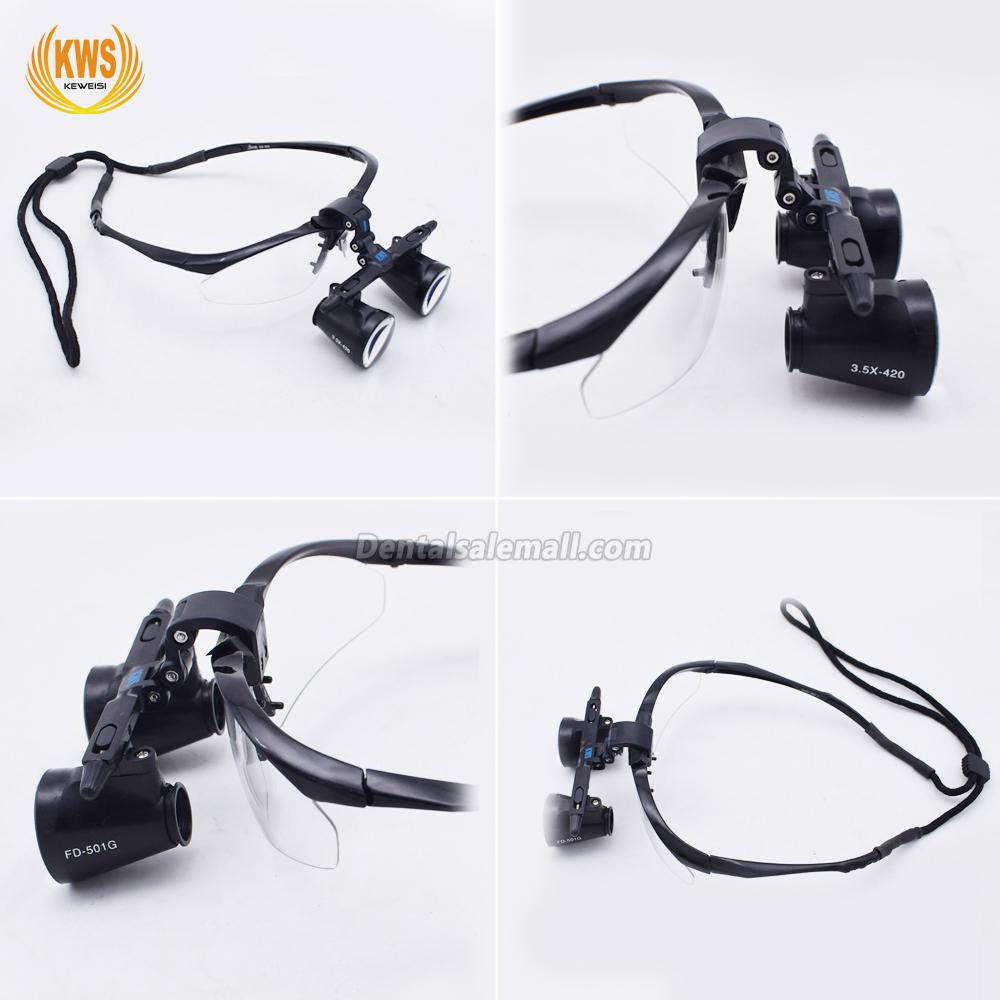 KWS FD-501G-2.5X/3.5X One-Way Screw Thread Surgical Dental Loupe image 3