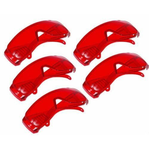 5-Piece Red Goggles Glasses for Curing Light Teeth Whitening Eyewear Safety image 1