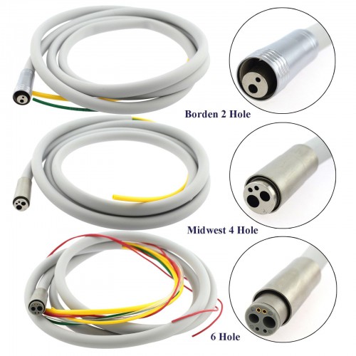 Professional Dental Fiber-Optic Turbine Handpiece Tubing 6-Hole Midwest 4-Hole Borden 2-Hole image 1
