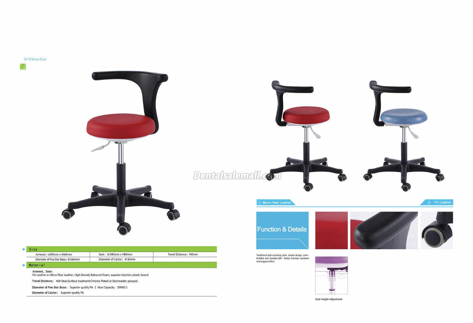 Professional Dental Medical Office Stools Assistant's Stool Adjustable Nurse Chair PU Leather image 5