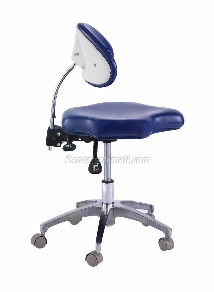 Ergonomic Mobile Rolling Professional Dental Chair Assistant Stools with Back Support & Armrest PU Saddle Stool QY90B image 4