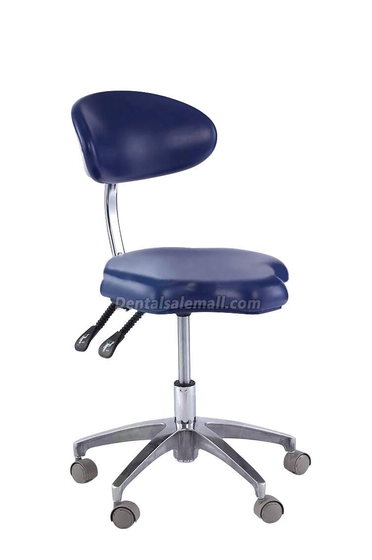 Ergonomic Mobile Rolling Professional Dental Chair Assistant Stools with Back Support & Armrest PU Saddle Stool QY90B image 6