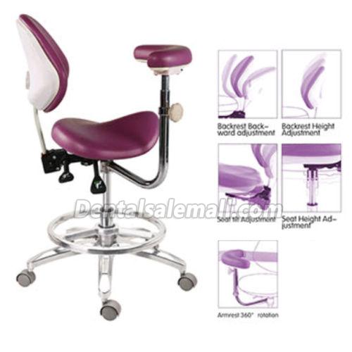 Dentist Nurse Saddle Chair Mobile Doctors Stool PU Leather QY-mA-L for Professional Use image 4