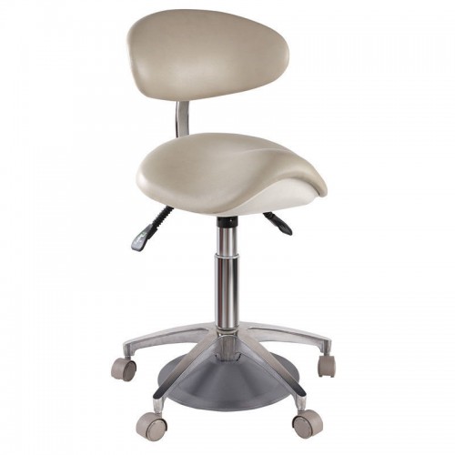 PU Leather Medical Dentist Saddle Chair Foot Controlled Mobile Doctors' Stool for Professional Use image 1