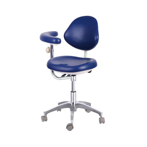 Mobile Professional Dental Medical Stools Doctors Stools Adjustable Chair PU QY600 Dark Blue image 1