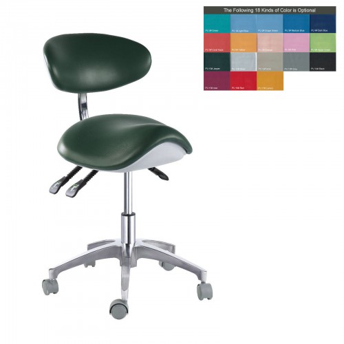 PU Leather Medical Dentist Saddle Chair Adjustable Mobile Doctors'Stool QY-mA1-S image 1