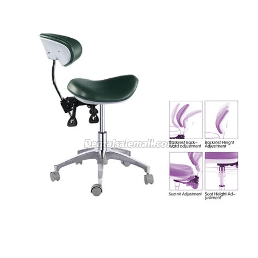 PU Leather Medical Dentist Saddle Chair Adjustable Mobile Doctors'Stool QY-mA1-S image 3