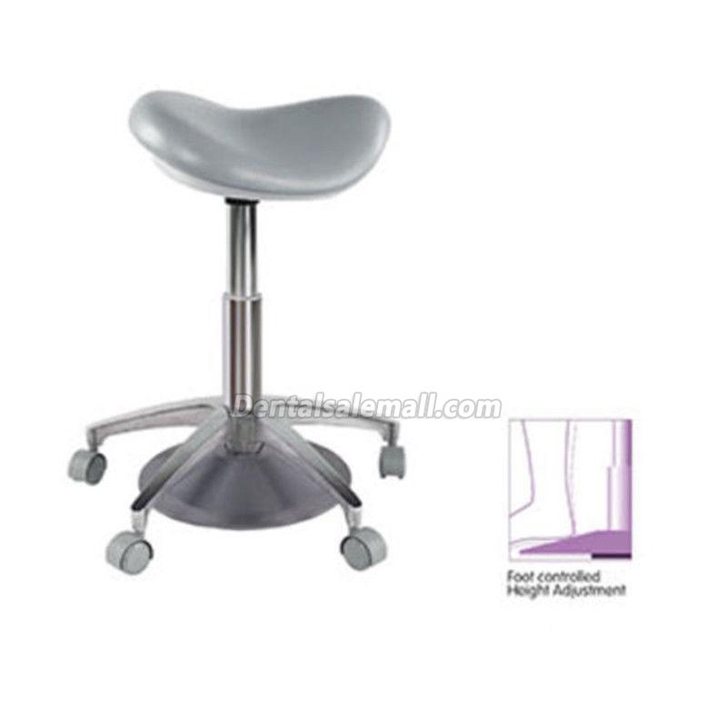 Medical Professional Dental Saddle Chair Foot Controlled Mobile Doctors' Stool PU Leather image 4