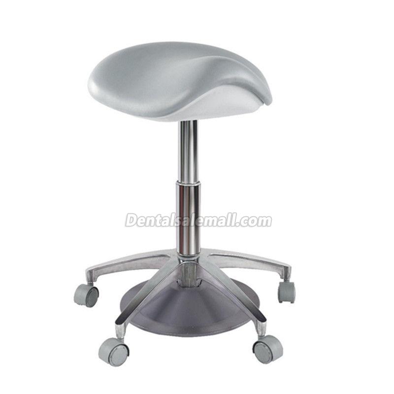 Medical Professional Dental Saddle Chair Foot Controlled Mobile Doctors' Stool PU Leather image 2