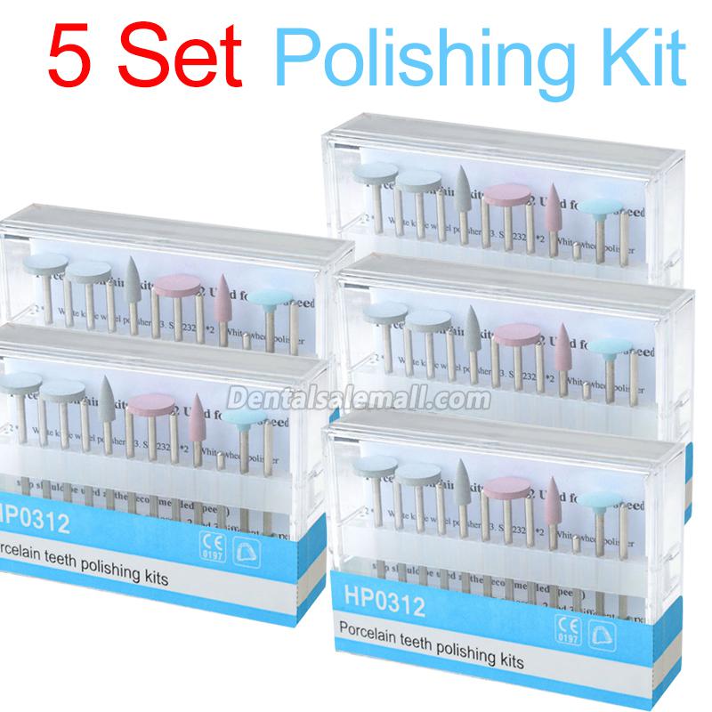 Dental Diamond Burs Porcelain Polishing Kit HP0312 for Low-Speed Contra-Angle, 5-Set Pack image 2