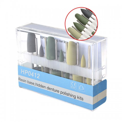 Dental Diamond Burs Polishing Resin Base Hidden Denture HP-0412, 5-Set Pack image 1