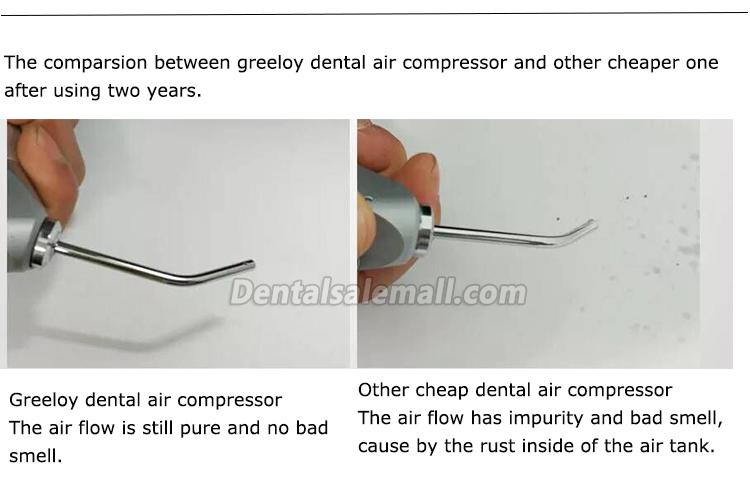 GREELOY® GA-81X Portable Professional Dental Oilless Air Compressor Oil Free with Silent Cabinet for Dental Chair Unit image 7