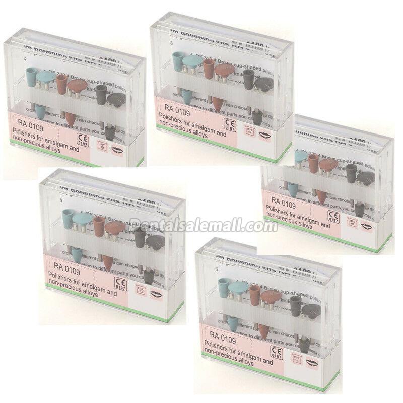 5 Boxes Professional Dental Lab Silicon Polishing Burs Kit for Amalgam Tips Cups 2.35mm RA0109 image 2
