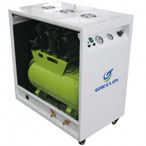 GREELOY® GA-82X Professional Dental Oilless Air Compressor Oil Free with Silent Cabinet image 1