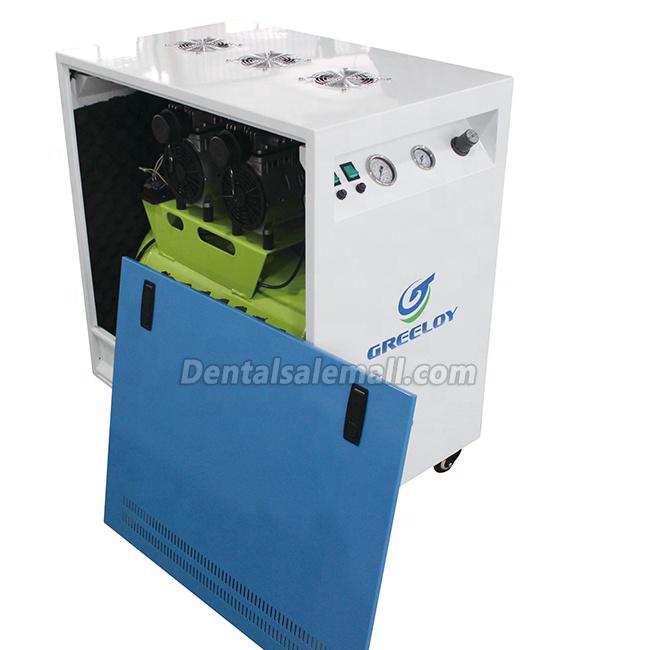 GREELOY® GA-82X Professional Dental Oilless Air Compressor Oil Free with Silent Cabinet image 3