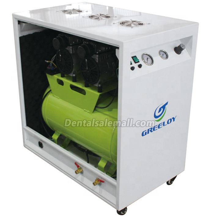 GREELOY® GA-82X Professional Dental Oilless Air Compressor Oil Free with Silent Cabinet image 2