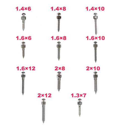 10-Piece Orthodontic Self-Drilling Titanium Micro Implants Screw Mini Screw 11 Size image 1