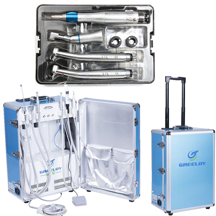 GREELOY® GU-P206 Portable Dental Unit with Scaler, Curing Light, and Handpiece Kits image 2