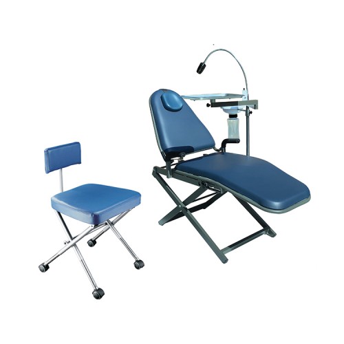 TPC Dental Portable Chair Unit with Cuspidor LED Light and Dental Stool Carry Bags image 1