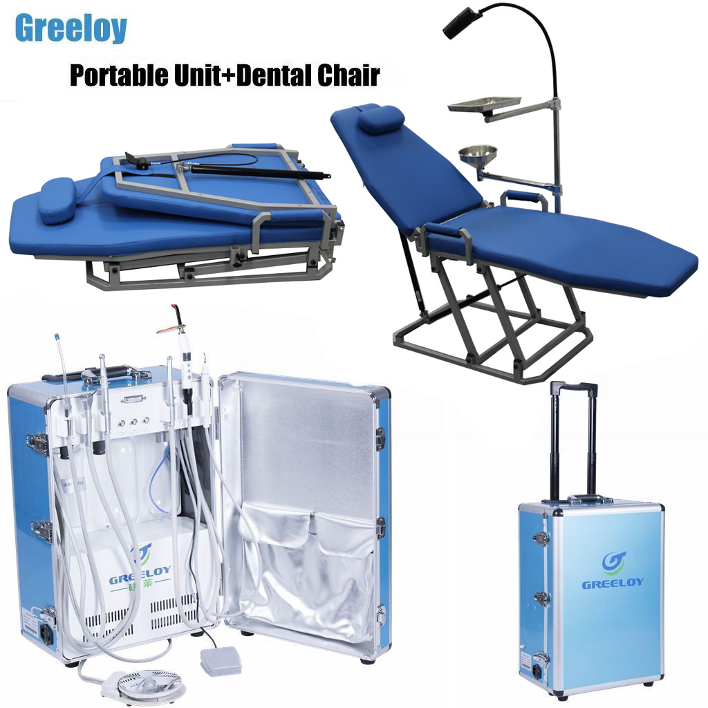 GREELOY GU-P206 Dental Portable Unit with Dental Chair GU-109 and Storage Bag Kit image 2