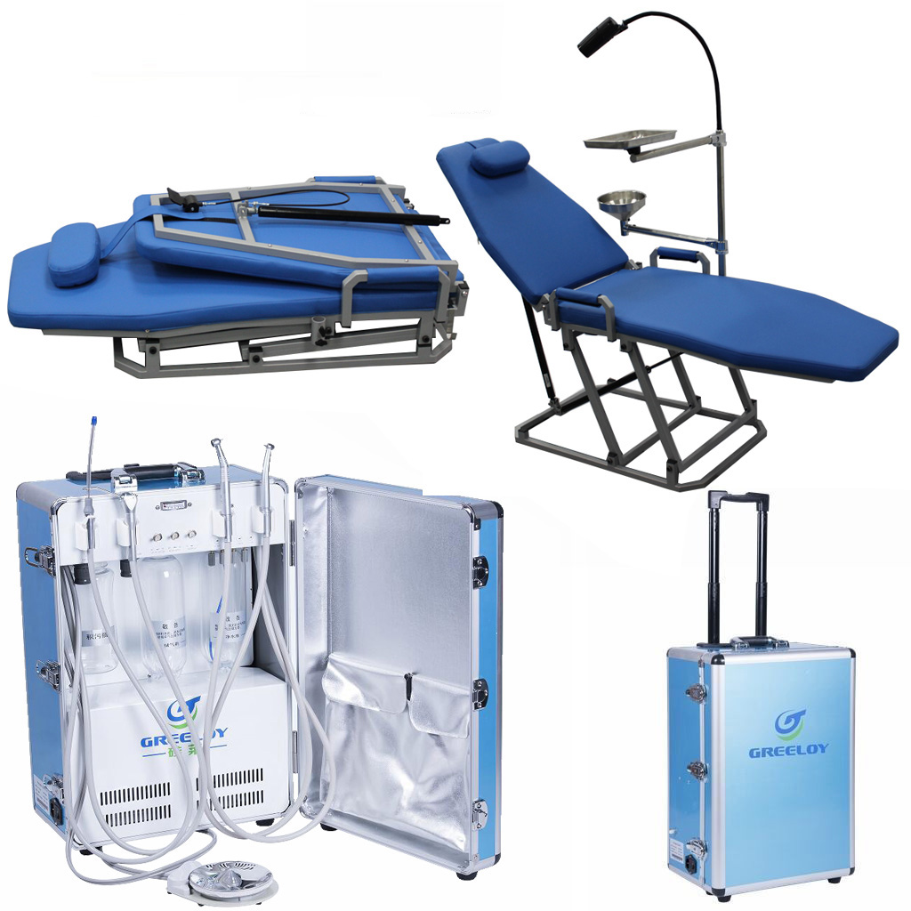 GREELOY GU-P206 Dental Portable Unit with Dental Chair GU-109 and Storage Bag Kit image 3