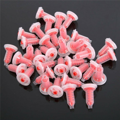 50 Red Dynamic Impression Mixing Tips, 49 × 32 mm