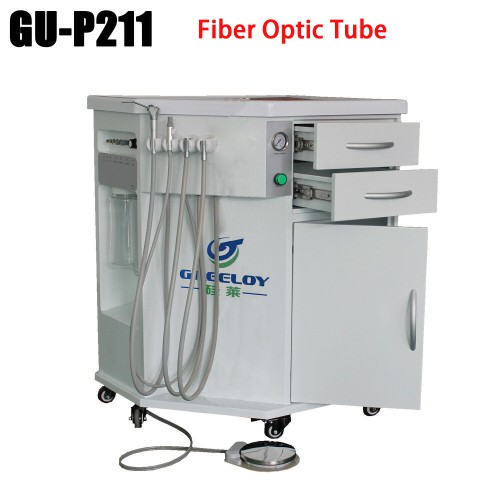GREELOY® GU-P211 Mobile Professional Dental Delivery Cart Unit System with Air Compressor Fiber-Optic Tube image 1