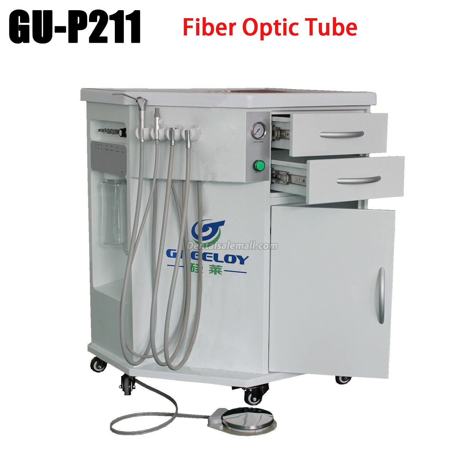 GREELOY® GU-P211 Mobile Professional Dental Delivery Cart Unit System with Air Compressor Fiber-Optic Tube image 2