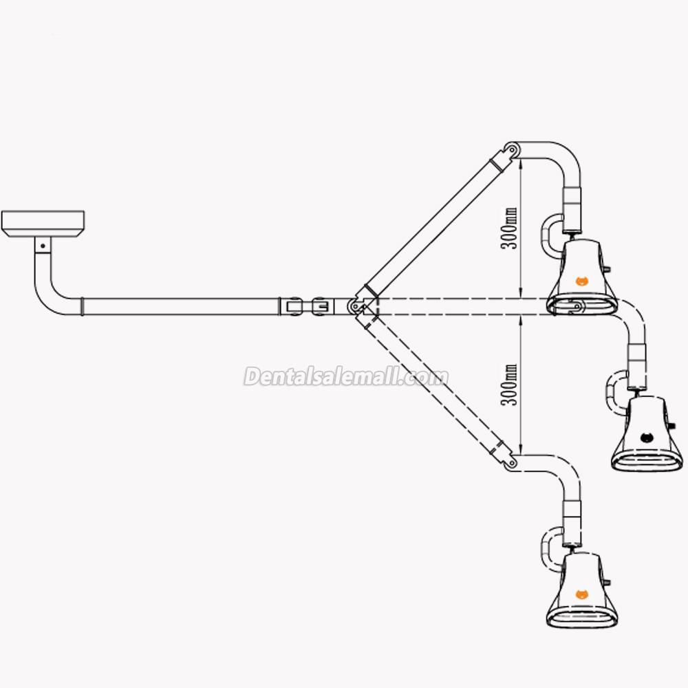 KWS KD-202B-8 Wall-Mounted 21W LED Surgical Tower Lamp Medical Examination Light for Professional Use image 5