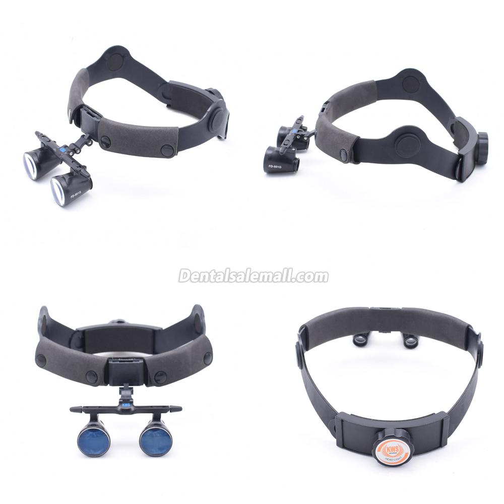 KWS FD-501G-2.5X/3.5X Head-Bend One-Way Spiral Dental Binocular Loupes image 6
