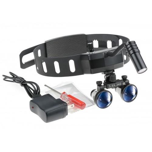 5W Professional Dental Headband Wireless LED Headlight with 3.5X Binocular Loupes image 1