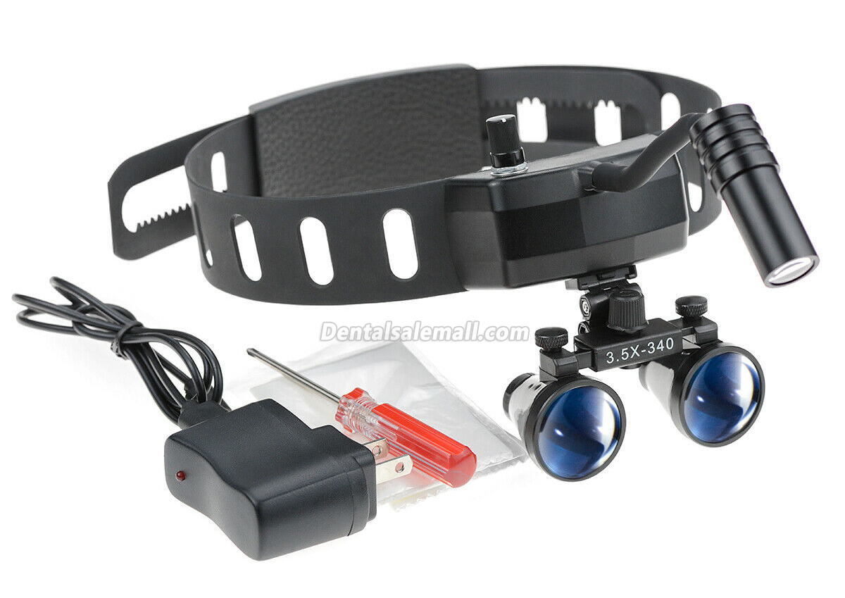 5W Professional Dental Headband Wireless LED Headlight with 3.5X Binocular Loupes image 2