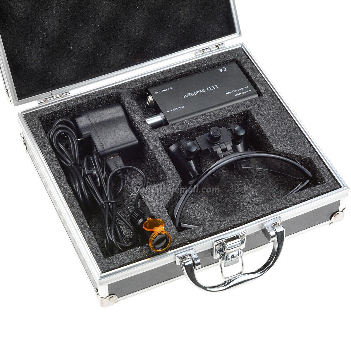Dental 3.5X Binocular Loupes with 5W LED Head Light W/ Filter and Aluminum Box image 8