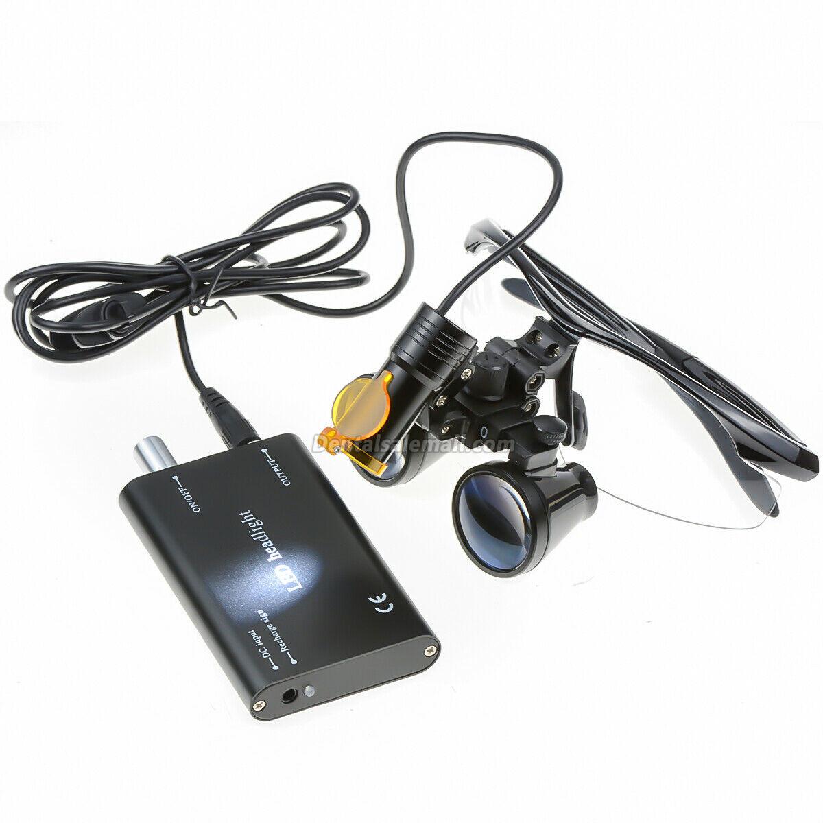 Dental 3.5X Binocular Loupes with 5W LED Head Light W/ Filter and Aluminum Box image 9