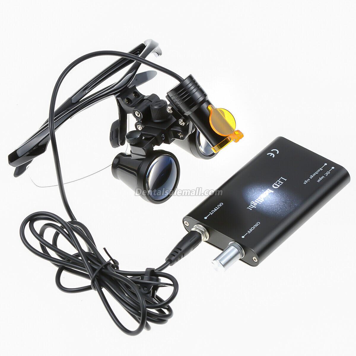 Dental 3.5X Binocular Loupes with 5W LED Head Light W/ Filter and Aluminum Box image 10