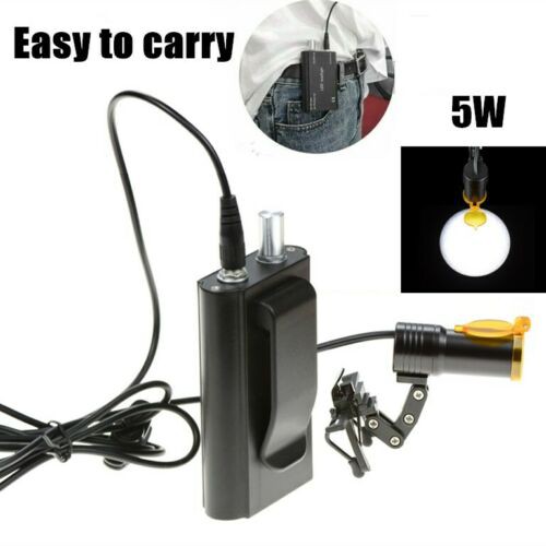 Clip-on Dental Metal 5W LED Head Light with Filter & Belt Clip for Loupe image 1