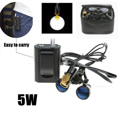 Dental 5W LED Head Light with Filter and Belt Clip and 3.5X Binocular Loupe image 1