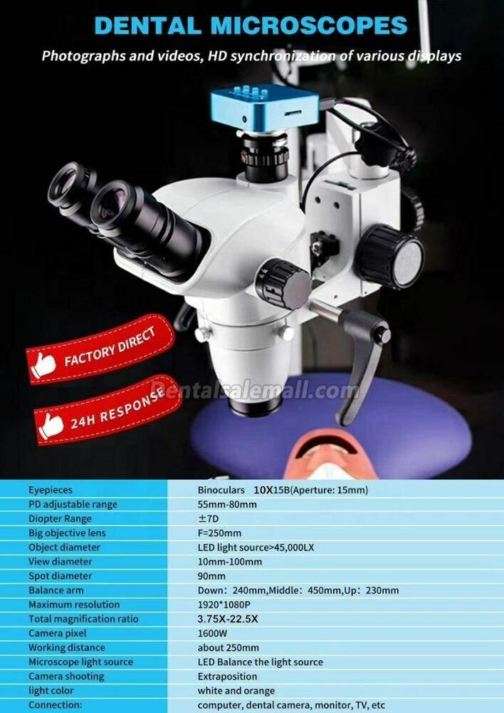 5W Trolley Type Professional Dental Endo Operating Microscope Loups with Camera image 7