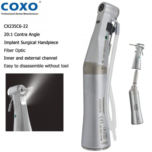 YUSENDENT COXO CX235C6-22 Professional Dental LED 20:1 Implant Contra-Angle Reduction Handpiece image 1
