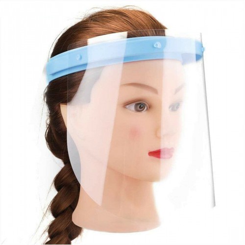 Adjustable Dental Full Face Shield with 10 Replaceable Plastic Film (1 Frame and 10 Visors) image 1