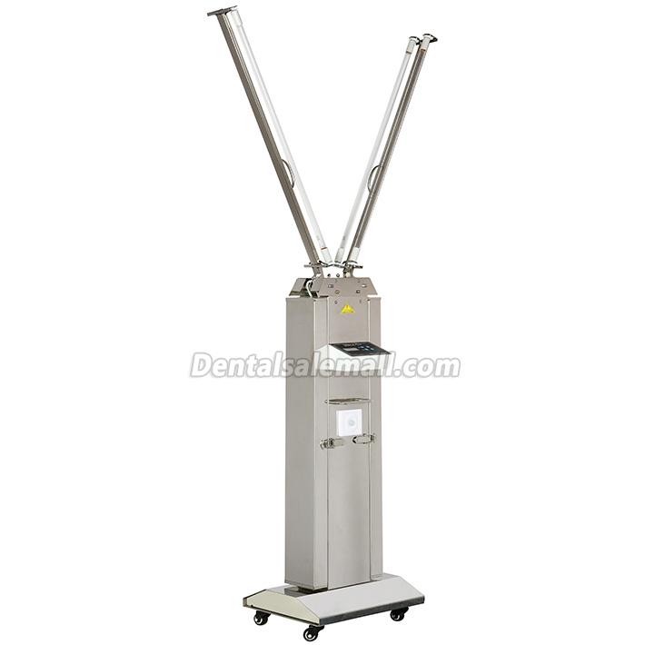 FY UV with Ozone Disinfection Lamp Stainless Steel Trolley Cart Unit W/ Infrared Sensor Hospital Factory 120W-220W image 2