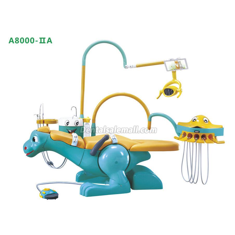 A8000-IIA Pediatric Professional Dental Unit Chair Lovely Dinosaur Chair for Children with 2 Dentist Stools image 3