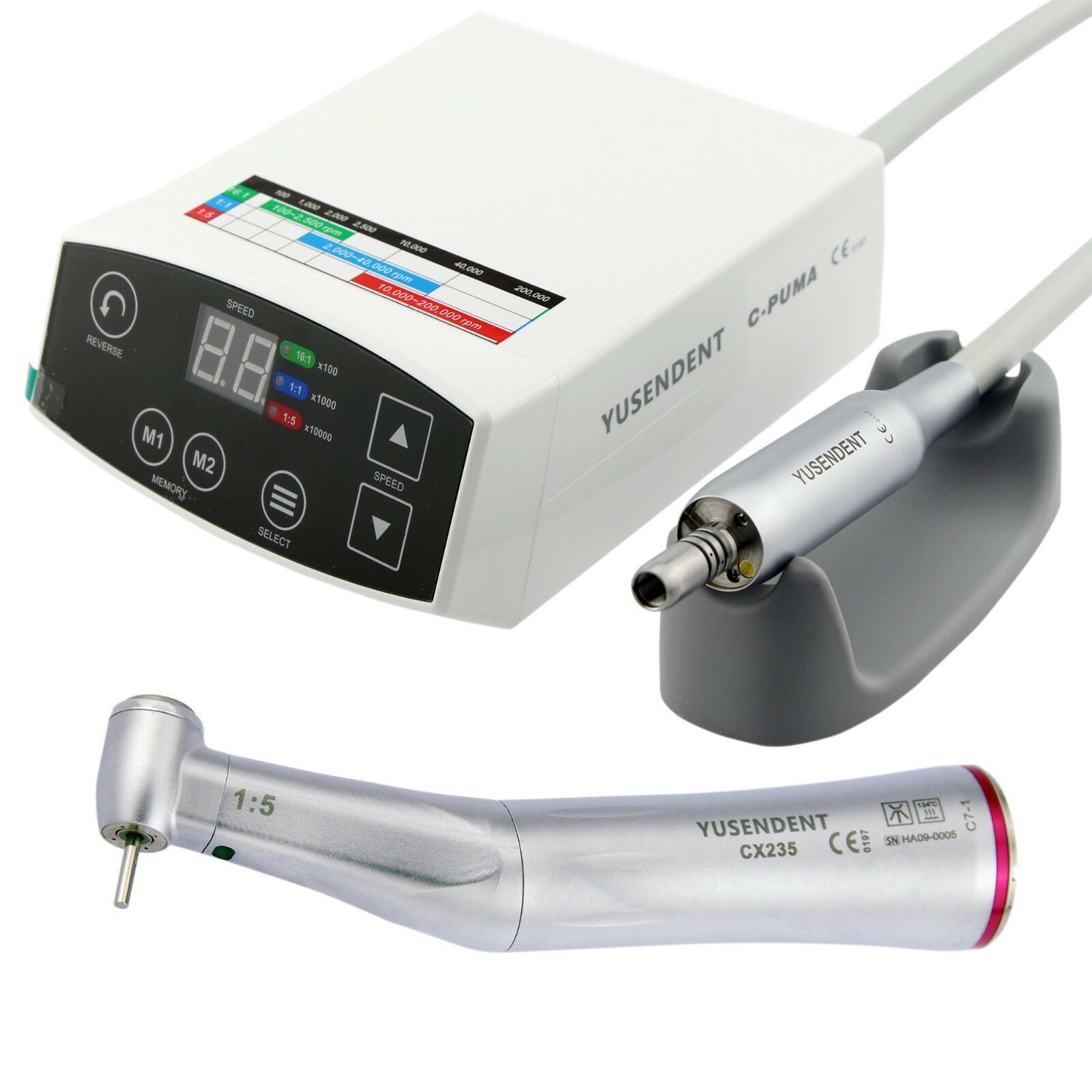 YUSENDENT COXO C PUMA Dental Electric Micro Motor with 1:5 Fiber-Optic Contra-Angle CX235 C7-5 image 3